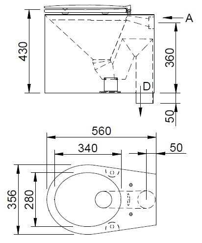 Figure - AUZ 02 stainless steel free-standing toilet