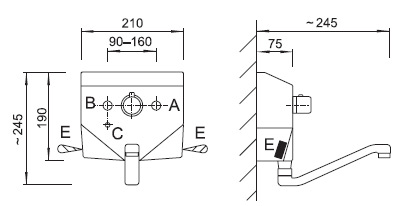 Figure - AUM 8 stainless steel wall mounted sensor-controlled unit