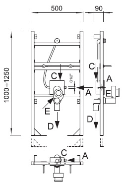 Figure - AUP 11, AUP 12 automatic flushing systems of urinals