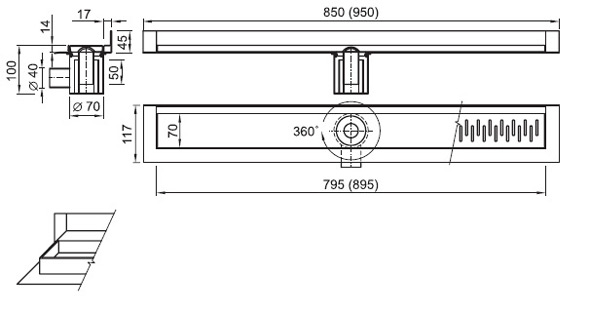 Figure - PZ 011 low floor channel to a wall