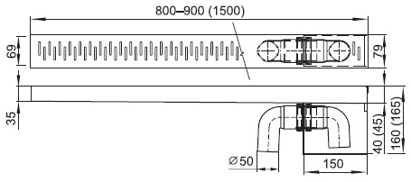 Figure - PZ 04 draining trough for cast floor
