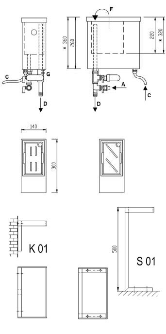 Figure - ST 01 sanitation container for knives