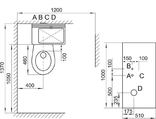 Figure - BSK 02 safety close-coupled set ? toilette and wash basin ? variant solutions