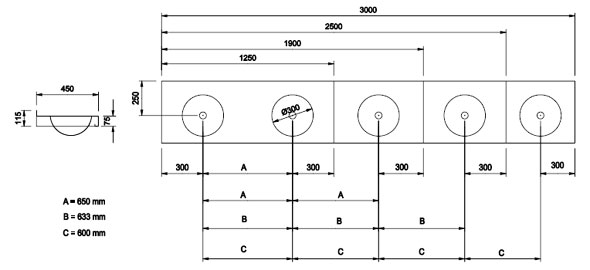 Figure - PUN 01 stainless steel multiple-bowl unit ? wall-hung or built-in
