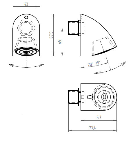 Figure - SP 5 shower head - 12 l/min - VANDAL-PROOF